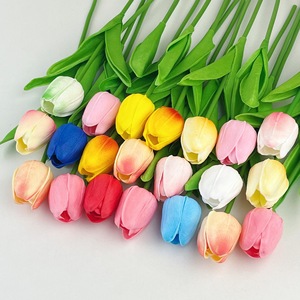 Décoration d'intérieur en une seule pièce, mini tulipes en PU, multicolores, petites fleurs artificielles pour mariage, salon - Product Image 6