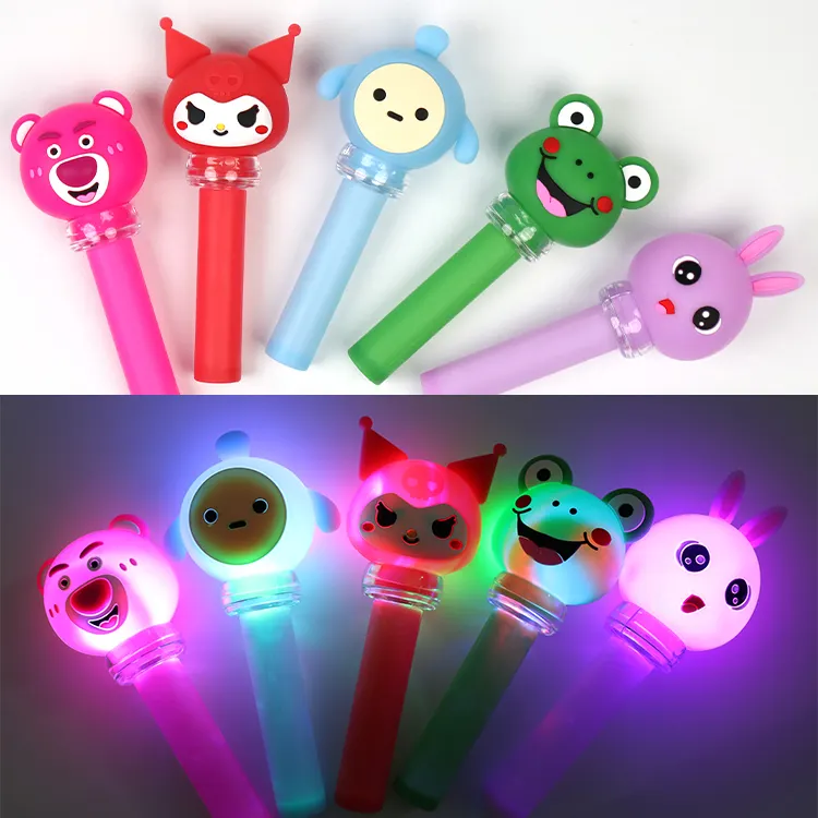 Nueva Llegada Niños Palo Intermitente de Silicona Led Light Up Juguetes para Niños Con Silbato