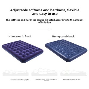 Colchón de aire inflable plegable ligero con superficie flocada de PVC de tamaño completo, alfombrilla plegable tubular para el hogar de 188cm de longitud, sueño profundo - Product Image 3