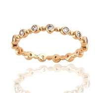 Bijoux fantaisie Milskye, bijoux mignons, plaqués or 18 carats, argent 925, anneaux circulaires en diamant pour femmes