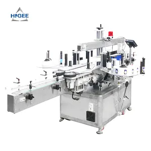 Automatische Doppelseiten-Etikett ier maschine, quadratische Flaschen etikett ier maschine, automatische Etikett ier anwendung für Vorder-und Rückseite