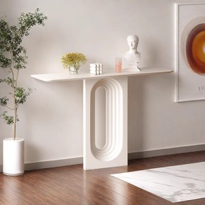 Designer Luxury Light Wood Side <b>Table</b> Simple <b>Storage</b> Rack High-<b>End</b> Entrance Ancient Corridor Furniture for Middle Entry Villa - Product Image 2