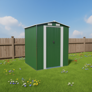 Caseta de Jardín de Acero Galvanizado 75.6x75.2x87.8 Verde para Almacenamiento en Exteriores - Product Image 2