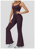 Vêtements de yoga rasés, dos croisé, combinaison à jambes larges légèrement évasées, vêtements de sport pour la course à pied 9506 Chaise longue de yoga pour adultes