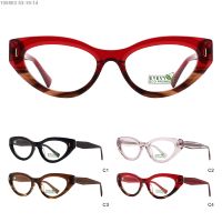Gafas Ópticas de Acetato BIO Hechas a Mano, Coloridas, con Diseño de Ojo de Gato, de Lujo, con Logotipo Personalizado, para Mujer, a la Moda