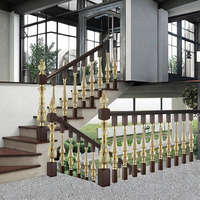 Balustrades d'escalier en aluminium MEIXI, design moderne et luxueux, résistantes à la rouille, installation au sol pour l'intérieur des villas