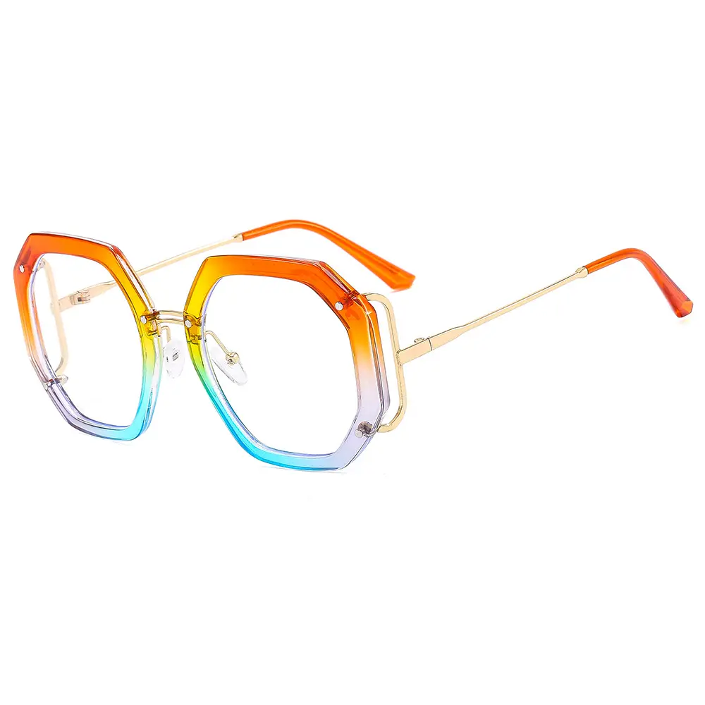 Retro-Brillenrahmen Großhandel blaulichtdämpfende hohle Brillen 2024 Optiische Brille Polygon-Brillenrahmen
