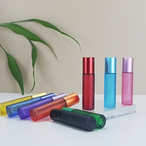 Perfume Roll on Bottle rainbow Colored Glass Empty 5ml 10ml Frosted Essential Oil Roller Bottle for Eye Serum - Product Image 3