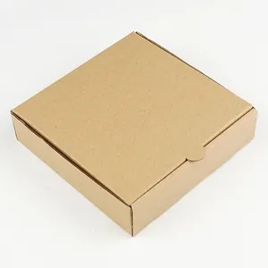 Boîte à pizza en papier kraft brun, carton personnalisé avec votre logo, design imprimé en couleur, vente en gros
