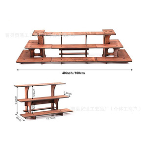 Wooden <b>Display</b> <b>Rack</b> 3 Floors Detachable Portable Desktop Organization Storage <b>Rack</b> - Product Image 4