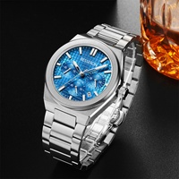 Reloj de Cuarzo Cronógrafo de Acero Inoxidable para Hombre, Diseño Multicolor, de Lujo, Alta Calidad, Última Moda 2024, 5 BAR Resistente al Agua