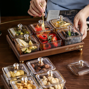 <span class=keywords><strong>Piatto</strong></span> di frutta secca in vetro stile classico con coperchio vassoio Snack eco-friendly per alberghi personalizzabili modello di servire vassoi - Product Image 4