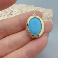 Pendentifs vintage en pierre turquoise bleue, formes multiples (goutte d'eau, ovale), breloques pierres de naissance pour la fabrication de bijoux, bracelets, colliers, vente en gros
