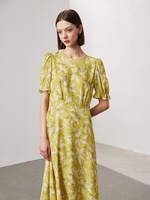 Robe en soie 100% pour femmes, robe en soie jaune, robe en soie moins chère