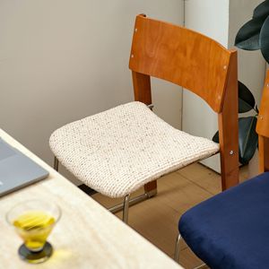 Vintage Modern Bauhaus Leisure Chair Solid Wood Home <strong>Dining</strong> <strong>Table</strong> <strong>Stool</strong> with Backrest Single Makeup Furniture for Living Room - Product Image 2