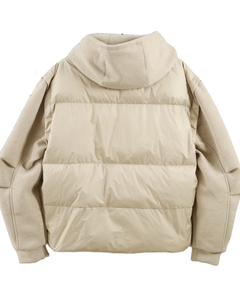 Chaqueta de Plumón con Capucha Beige para Mujer con Mangas de Materiales Mixtos, Chaqueta Acolchada, Ropa de Abrigo Informal y Cálida para Invierno - Product Image 2