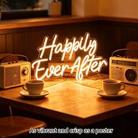 Enseigne néon LED avec panneau acrylique, lumière néon USB, enseigne murale néon pour réception de mariage, fête prénuptiale, chambre à coucher, café, décoration murale