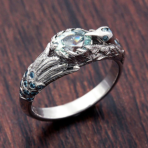 Bague en cristal bleu aqua Colibri pour femme, style animal élégant, accessoires de mode pour usage quotidien - Product Image 2