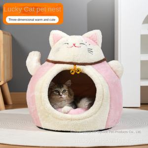 กรงเลี้ยงสุนัขและแมวขนาดเล็กกลางแบบปิดกล่องบ้านสมบัติที่อบอุ่นสำหรับฤดูใบไม้ร่วงและฤดูหนาว - Product Image 3