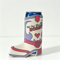 Manchon isotherme réutilisable en néoprène imperméable pour bière, avec logo personnalisé, en forme de botte de cowboy, pour fêtes, festivals et activités en extérieur