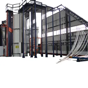 Vertical Aluminum Profile Automatic Powder Coating Spray Line aluminum extrusion profile powder coating line furnace wagner gun