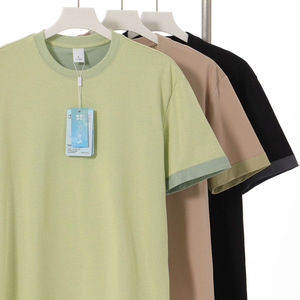 T-shirt Estiva Pesante 240G in Cotone Misto Solona a Doppia Faccia, Girocollo, Asciugatura Rapida, Moda Semplice, Unisex - Product Image 4