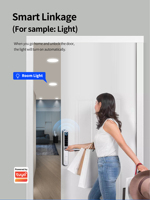 SZMYQ Tuya Smart WiFi App Control Cerradura electrónica de huellas dactilares para llave de puerta de acero y código Tuya Smart Door Lock