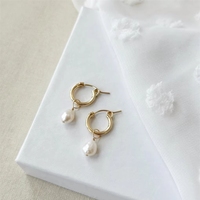 Pendientes de Aro Colgantes de Oro 18K con Perlas, Estilo Barroco, de Cobre, para Novia, Joyería de Moda para Boda, Regalos para Ella