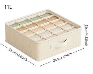 Boîte de rangement pour vêtements, carrée, pliable, empilable, avec compartiments pour soutiens-gorge, chaussettes, style tiroir, organisateur de garde-robe - Product Image 2