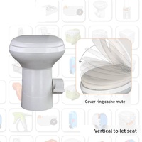 AGE White Portable Camping Toilet with Foot-operated Gravity Flush for RV and Caravan Water Use