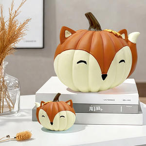 Adornos Retro de Halloween con Diseño de Zorro y Calabaza, Artesanía Artística Folclórica de Resina Epoxi, Decoración para Sala de Estar y Porche, Venta al Por Mayor - Product Image 3