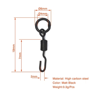 NEWMAJOR # 7 hameçons pivotants à changement rapide en acier inoxydable noir mat, personnalisables ODM pour la pêche à la carpe - Product Image 2