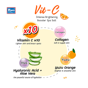 Y671 YOKO VIT-C INTENSE BRIGHTENING BOOSTER SPA SALT 350g. Gentle Daily <b>Body</b> <b>Scrub</b> for Skin Look Healthy Plump and Moisturized - Product Image 2