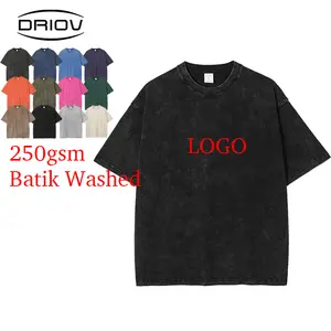 OEM/ODM Custom 250GSM Batik T Shirt Unsex Oversized Blank Print Logo Teeshirt Plain 100 Cotton Custom Design Men Batik T Shirts