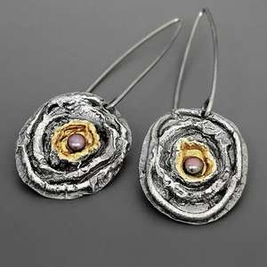 Drop <b>Earrings</b> Geometric Design Bezel Setting Medical Silicone Ear <b>Post</b> Yiwu Origin CY1908 - Product Image 2