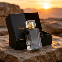 Flacons de parfum vides 50ml 100ml, flacon de parfum carré plat avec pulvérisateur à pompe, boîte d'emballage