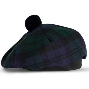 TRE Glengarry Cap Pipe Band Model TRE-380 <b>Black</b> Wool Material - Product Image 1