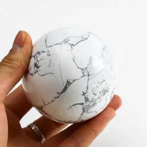 Bulk atacado branco howlite esférica cristais, pedras de cura esfera de cristal bola