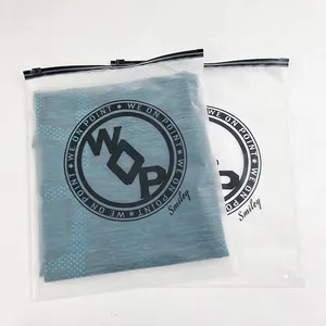 Cetak Kustom Logo Dapat Ditutup Kembali Tahan Air Pakaian Bikini Kemasan Zip Lock Tas Ziplock Plastik Buram