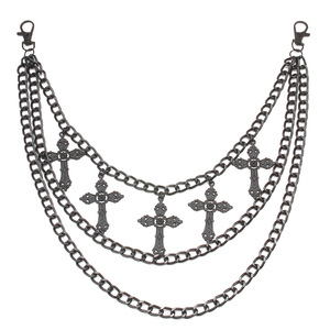 yueli Hip Hop Punk Cross <b>Waist</b> <b>Chain</b> Zinc Alloy Multi Layer Unisex Daily Wear - Product Image 5