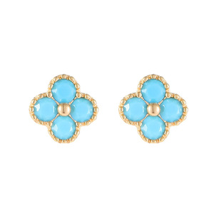 Pendientes Pequeños Minimalistas de Plata de Ley 925 con Trébol de Cuatro Hojas y Circonita Cúbica, Regalo de Joyería para Mujer - Product Image 2