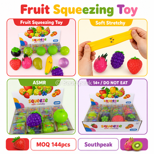 ของเล่นบีบยืดหยุ่นรูปผลไ<span class=keywords><strong>ม</strong></span>้ Southpeak ของเล่นบีบคลายเครียด <span class=keywords><strong>ASMR</strong></span> ของเล่นเสริมพัฒนาการทางประสาทสัมผัส 14+ แบบ คละสไตล์ MOQ144 ขายส่ง WS - Product Image 6
