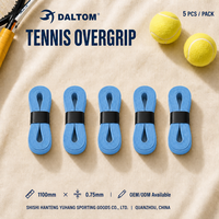 Poignée de tennis durable pour raquette de badminton, antidérapante, absorbant la transpiration, longue durée, lot de 5, bleu, OEM Factory