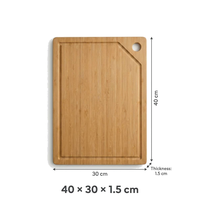 Tabla de cortar de bambú personalizada al por mayor con ranura para jugos y orificio para colgar, tabla de cortar ecológica para carne y verduras