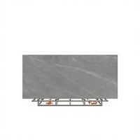 Op maat gemaakte waterdichte 12mm Phantom Grey gesinterde steenplaat 1200x2600mm matte boekenmatchende adering moderne woonkamer hal hotel