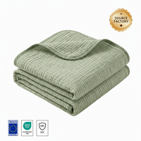 Serviette de Bain Bébé en Mousseline de Coton Bambou 6 Couches avec Logo Personnalisé OEM, 43x43 Pouces, Certifiée OEKO-TEX CPC REACH, Fabricant Grossiste