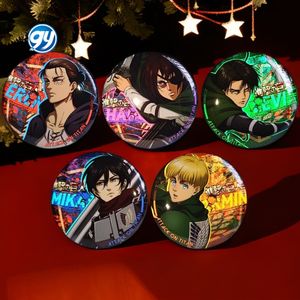 <span class=keywords><strong>Attack</strong></span> <span class=keywords><strong>on</strong></span> <span class=keywords><strong>Titan</strong></span> reflectante doble Flash insignia Levi <span class=keywords><strong>Armin</strong></span> Anime mercancía Pin broche llavero regalo para fanáticos de la acción - Product Image 1