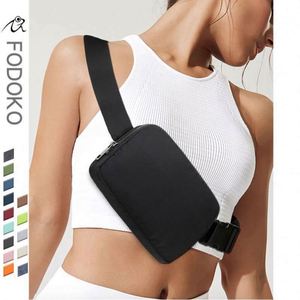 Custom Classic Logo Zipper Nylon Waterproof Fashion <b>Pillow</b> Shape Chest Bag Outdoor Sports Running Crossbody Unisex Fanny Pack - Product Image 1
