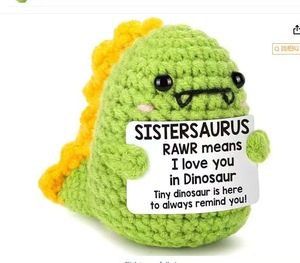 Cadeaux créatifs et positifs en forme d'animaux au crochet (dinosaures et vaches) pour le soutien émotionnel et stimulant des collègues et de la famille, et cadeaux mignons en forme de dinosaures pour la remise des diplômes - Product Image 6