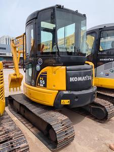 Mini-excavatrice sur chenilles compacte d'occasion Komatsu PC55MR 5T | Accessoire de tarière certifié CE, fabriqué au Japon, pour travaux d'entretien des chemins de fer - Product Image 2